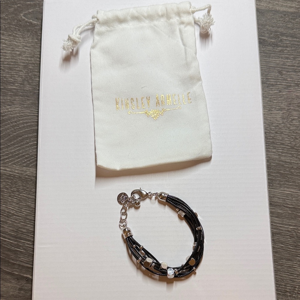 Kinsley Armelle Black and Silver Beaded Bracelet